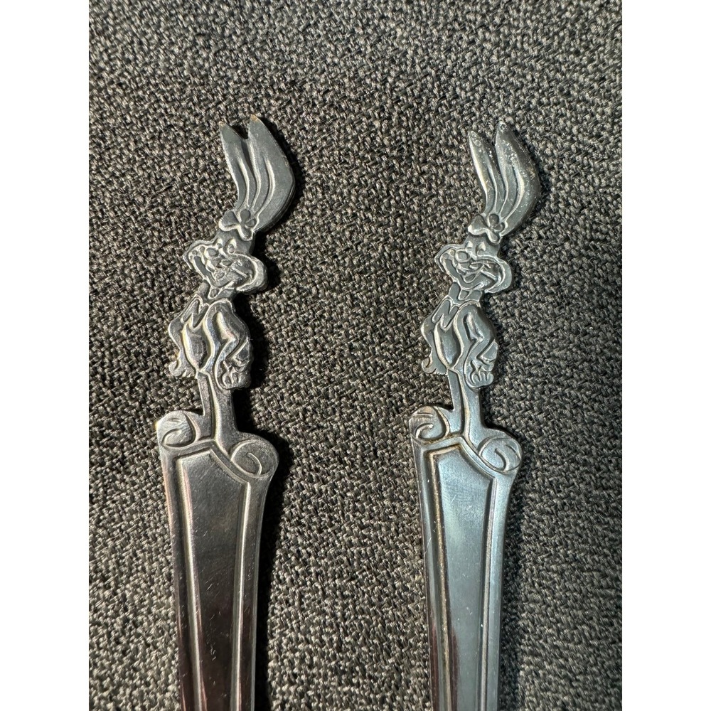Vintage Nestle Quick Bunny Rabbit Stainless Steel Spoons 6.5" Set of 2